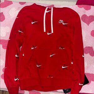 Nike Red Crew Neck Sweater with Iconic Swoosh